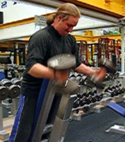 Forward incline dumbell curls