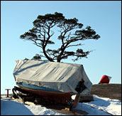 Hibernating boat on a small island close to where we live