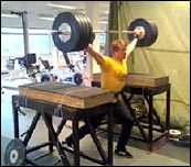 180 kg back jerk in progress